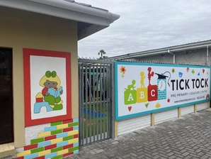 A vibrant sign indicating a children